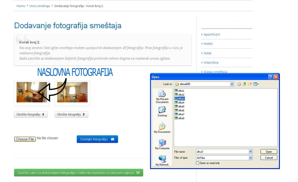 Divčibare smeštaj  - dodavanje fotografija