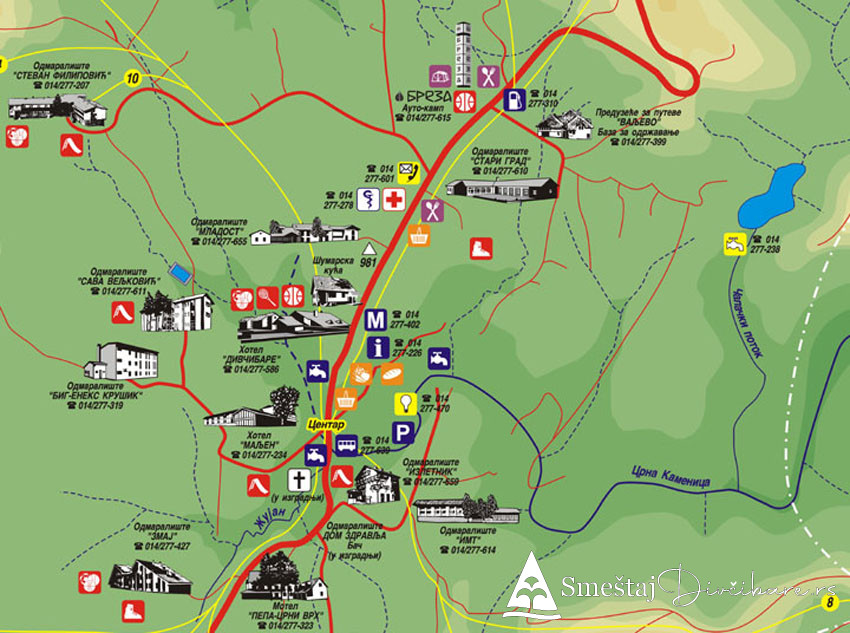 Mapa Divčibara